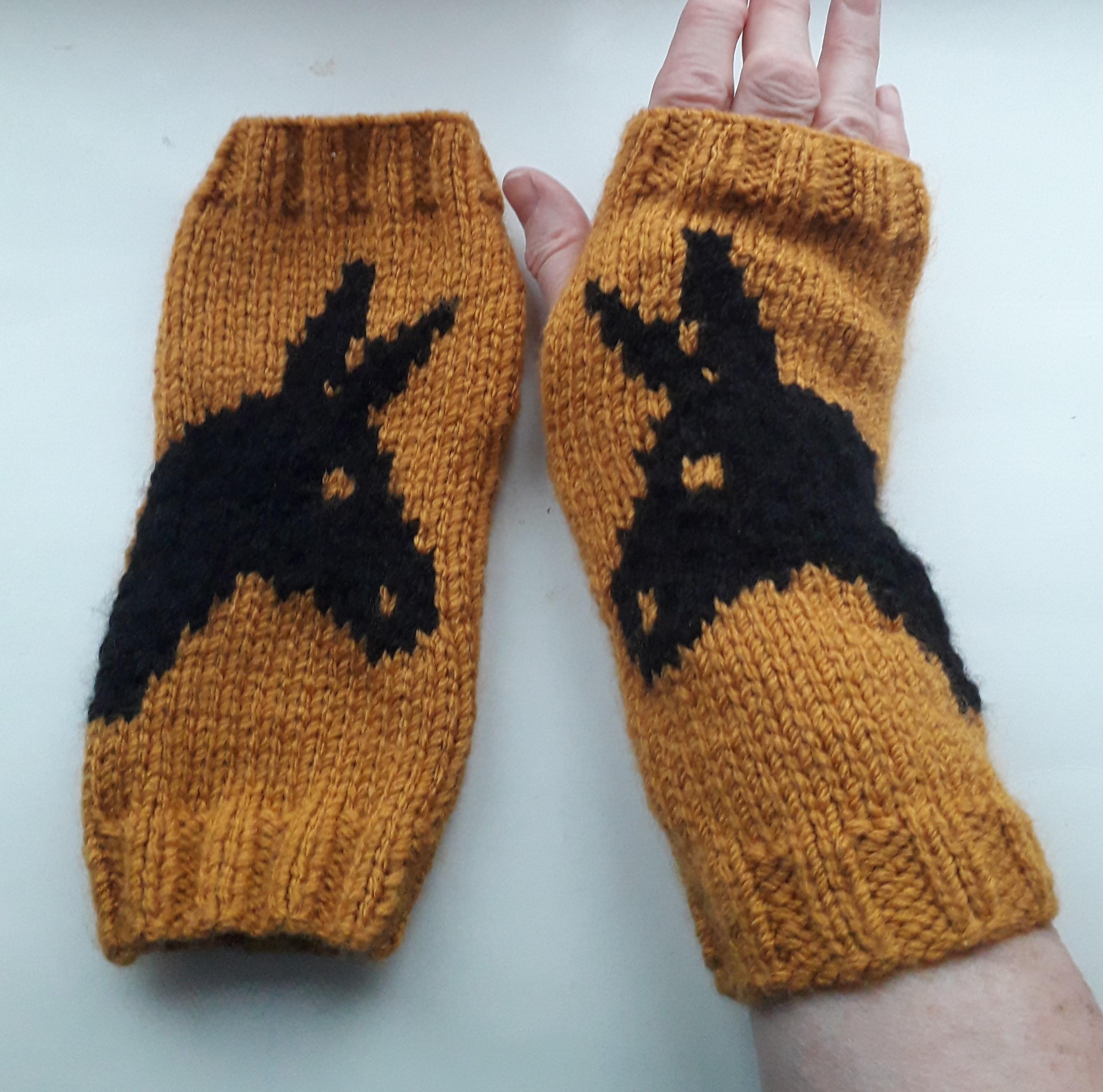Hand Knitted Rabbit Fingerless Gloves